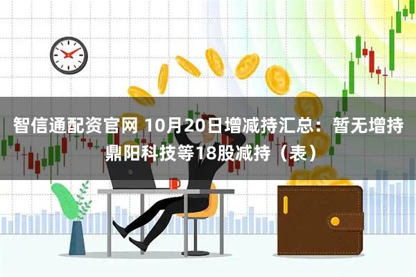 智信通配资官网 10月20日增减持汇总:暂无增持 鼎阳科技等18股减持(表)